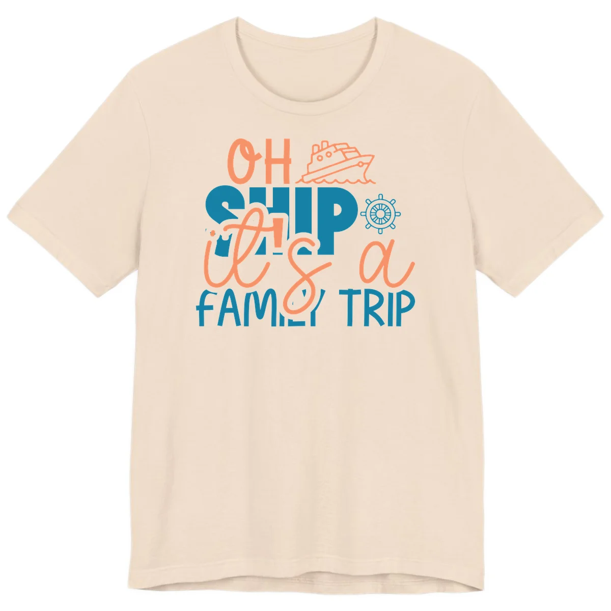Oh Ship Family Cruise Trip Premium T-Shirt in Soft Cream