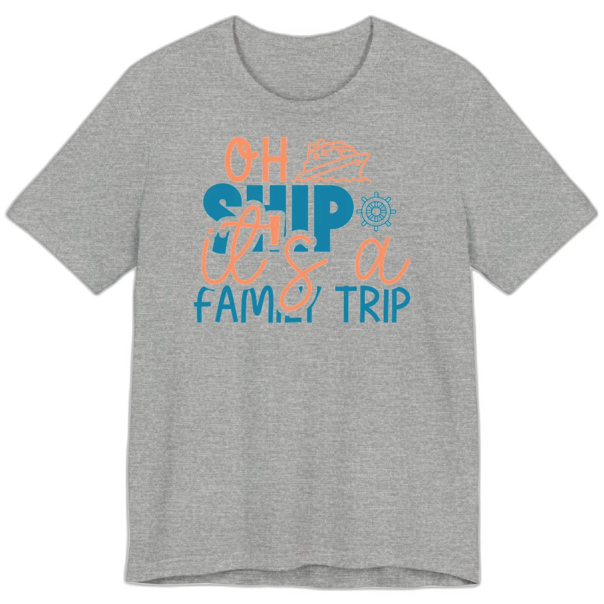 Oh Ship Family Cruise Trip Premium T-Shirt in Athletic Heather