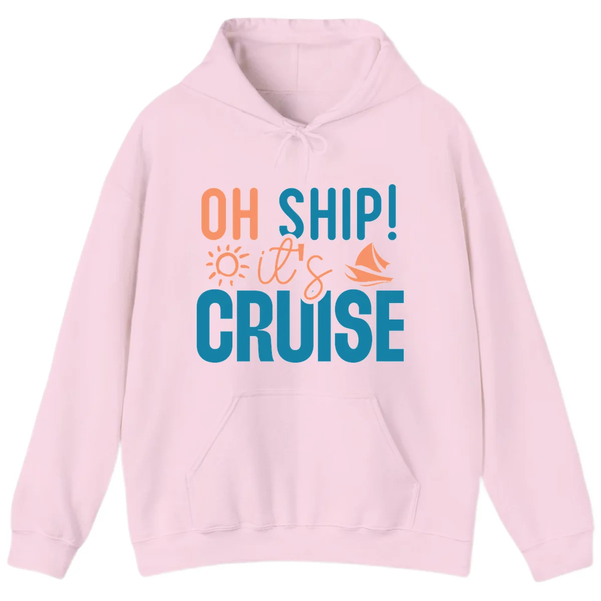 Oh Ship We're On A Cruise Hoodie in Light Pink