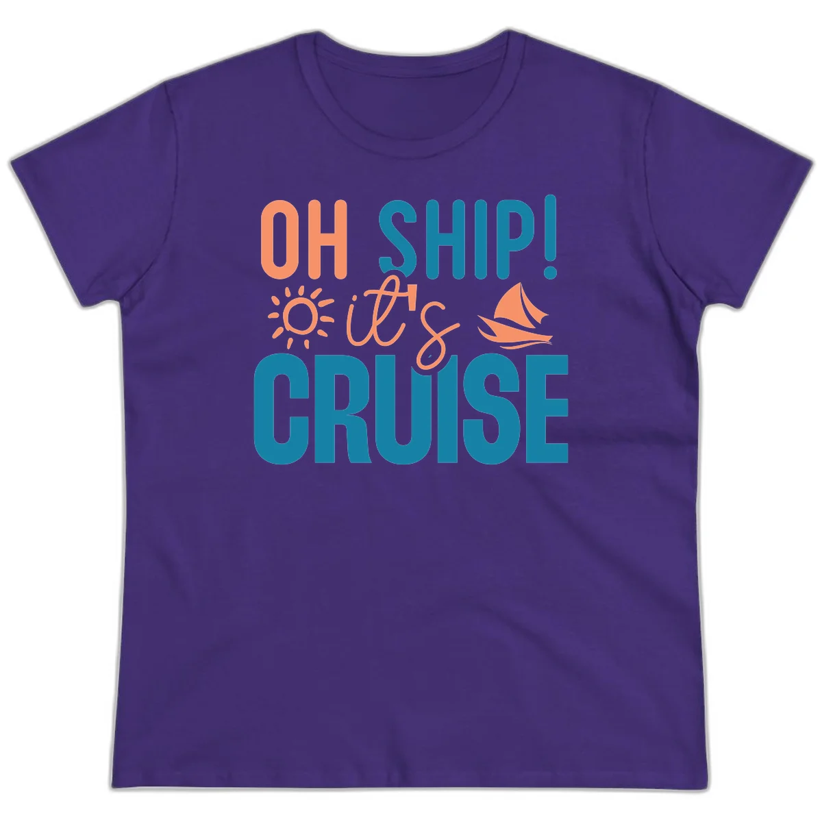 Oh Ship We're On A Cruise Ladies Tee in Purple
