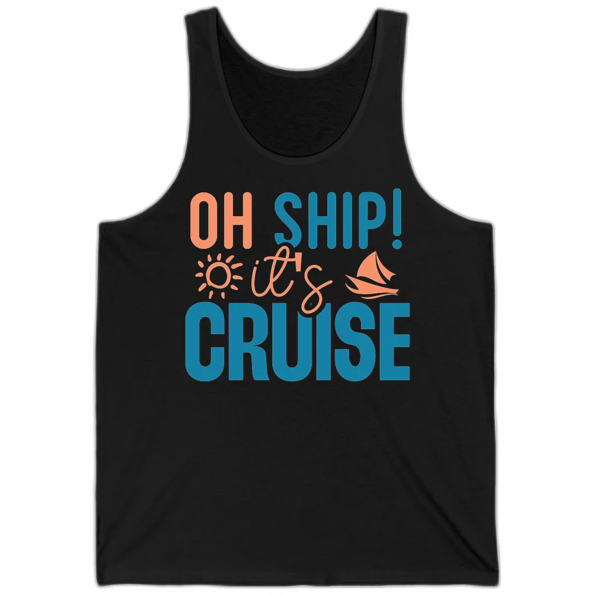 Oh Ship We're On A Cruise Tank in Black