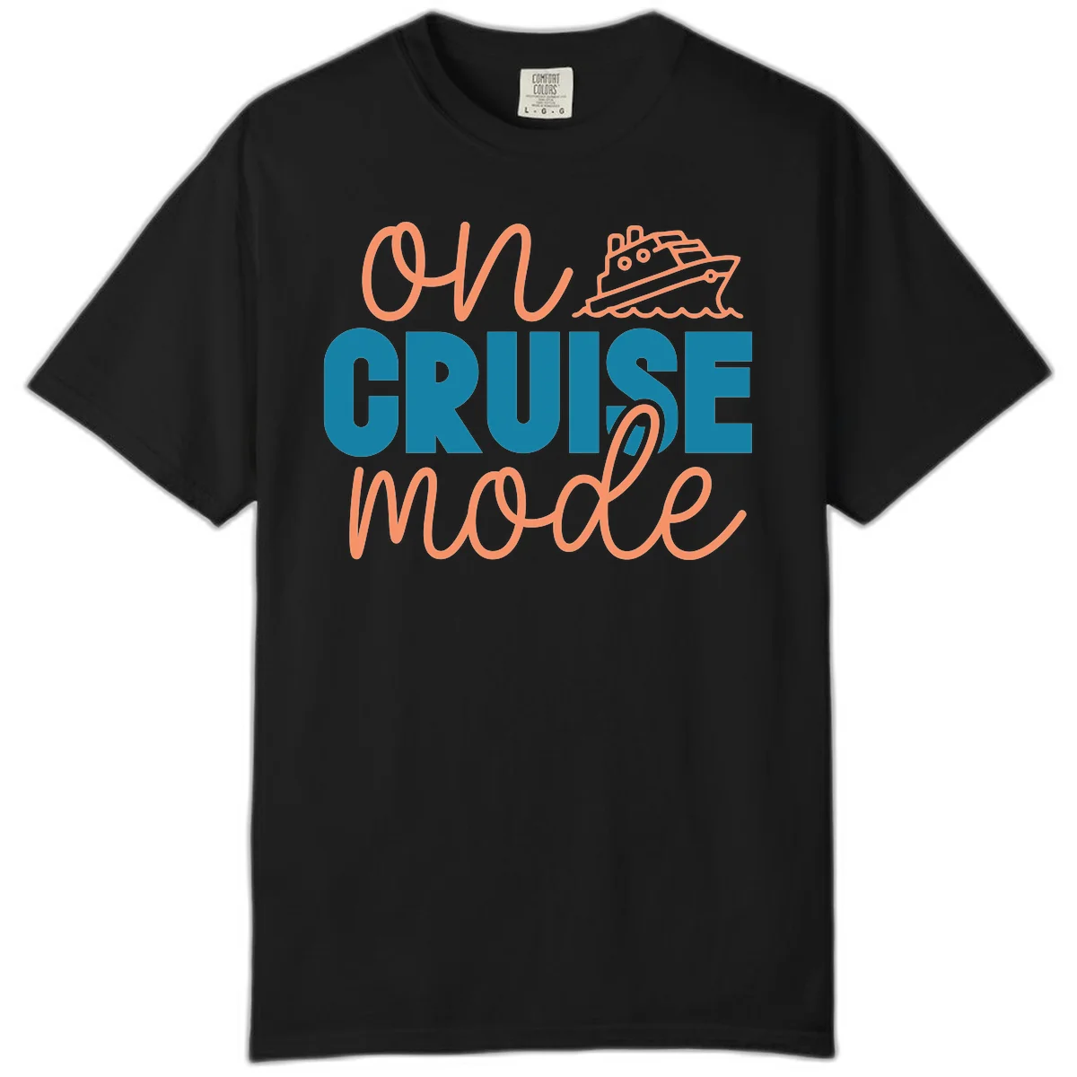 Ahoy Cruise Mode Comfort Color T-Shirt in Black