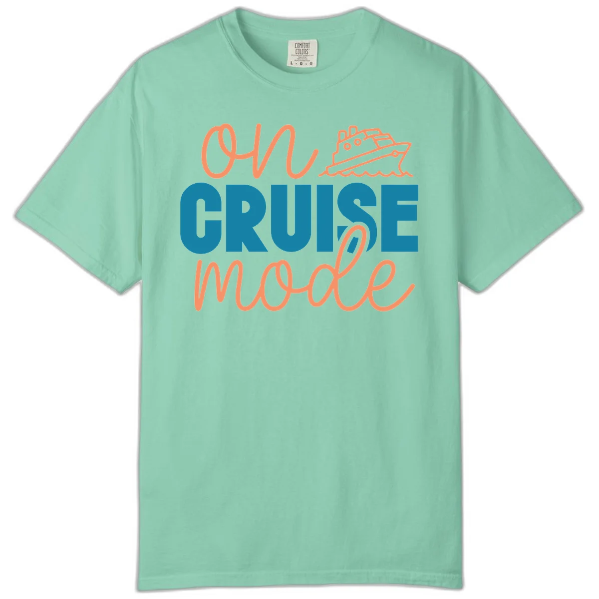 Ahoy Cruise Mode Comfort Color T-Shirt in Island Reef