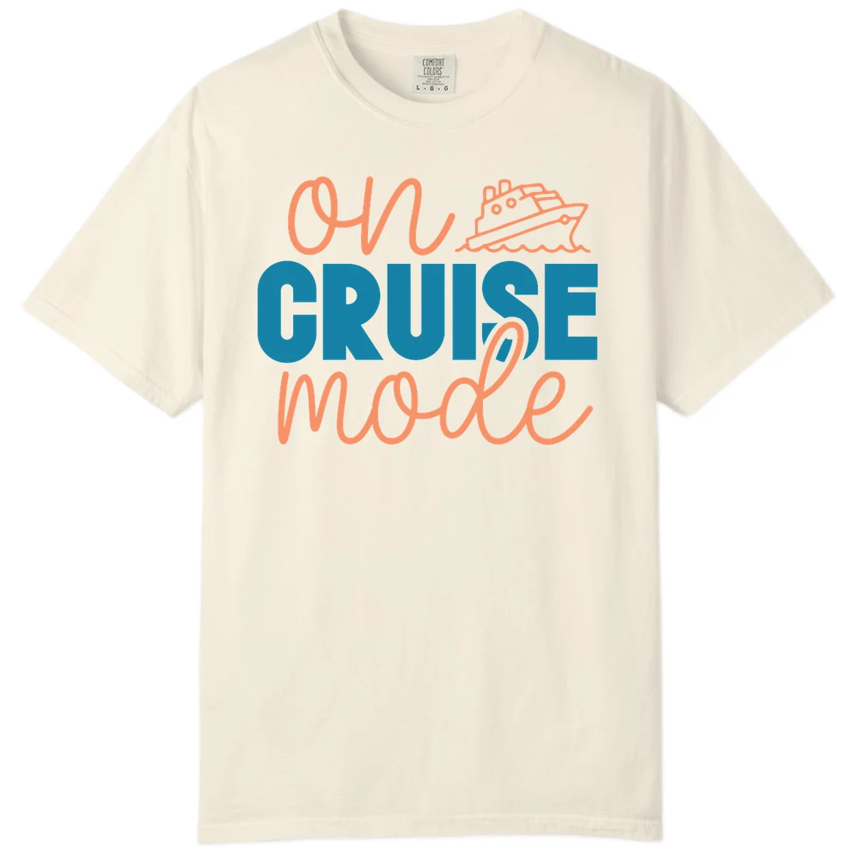 Ahoy Cruise Mode Comfort Color T-Shirt in Ivory