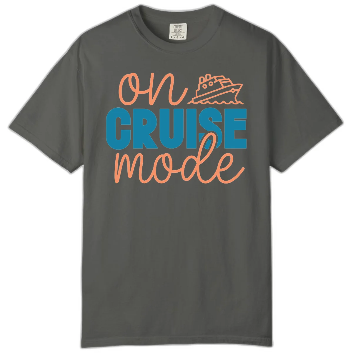 Ahoy Cruise Mode Comfort Color T-Shirt in Pepper