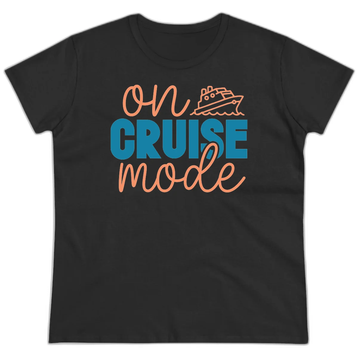 Ahoy Cruise Mode Ladies Tee in Black