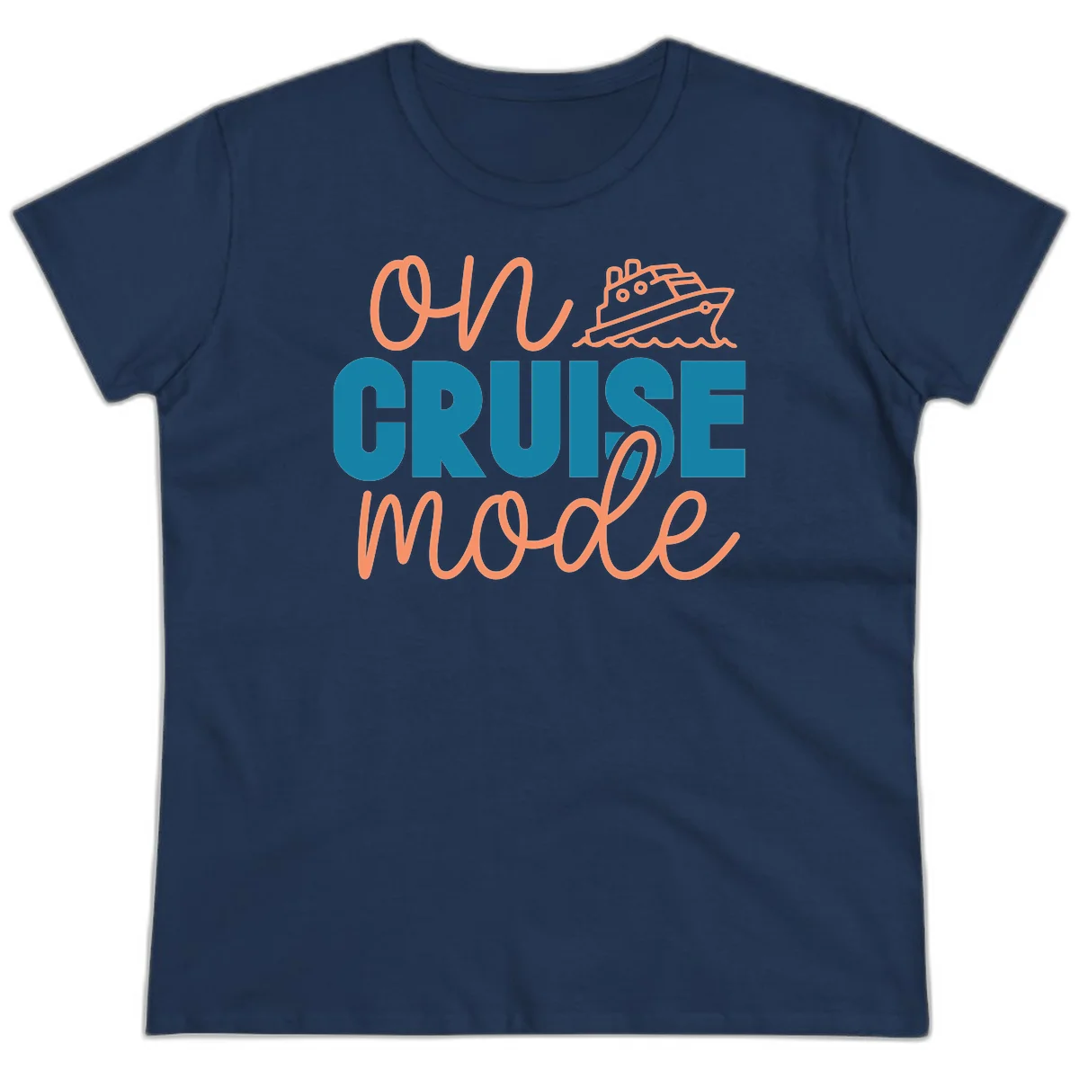 Ahoy Cruise Mode Ladies Tee in Navy