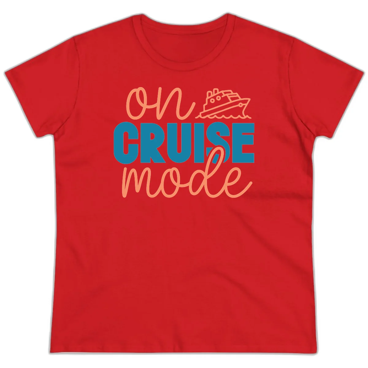Ahoy Cruise Mode Ladies Tee in Red