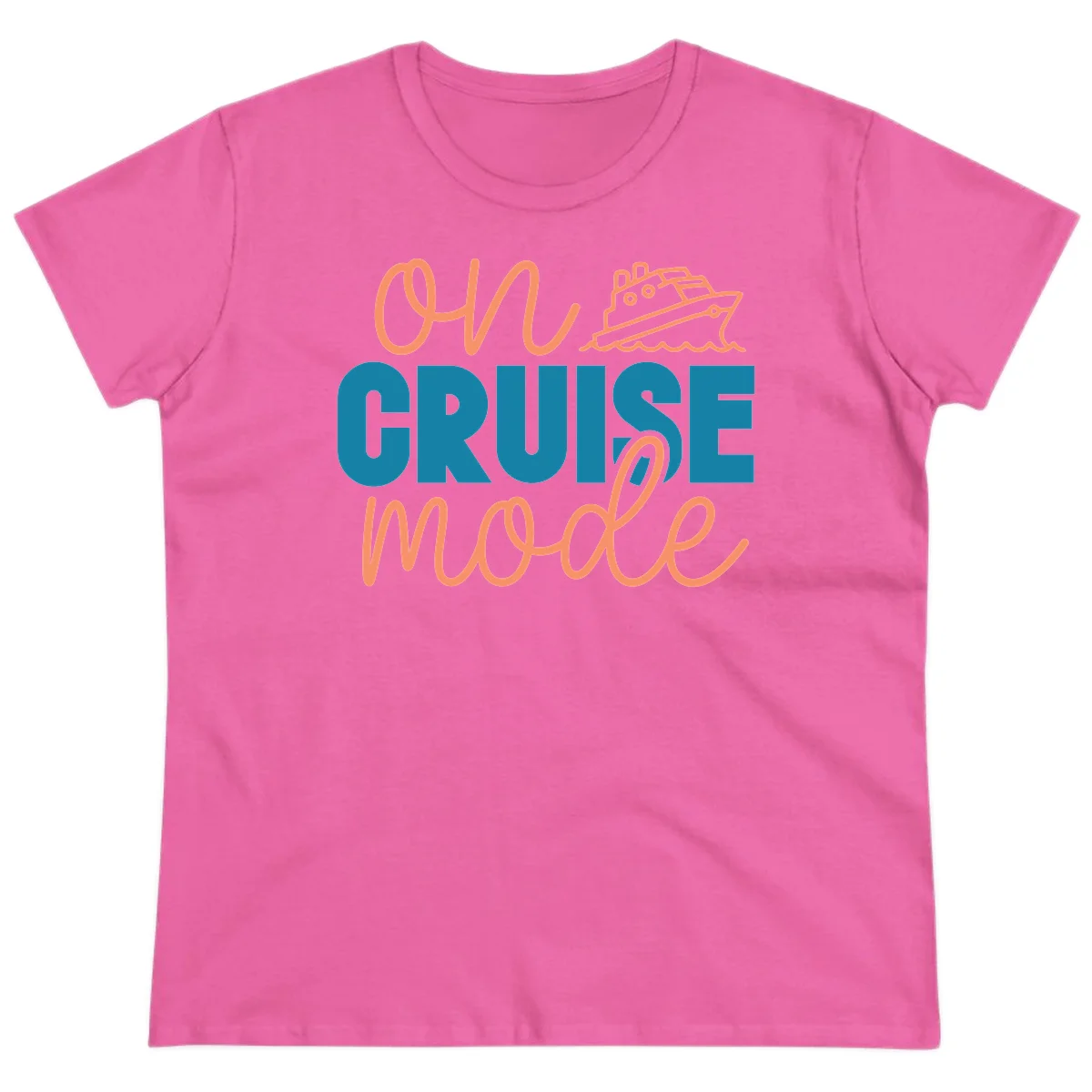 Ahoy Cruise Mode Ladies Tee in Azalea