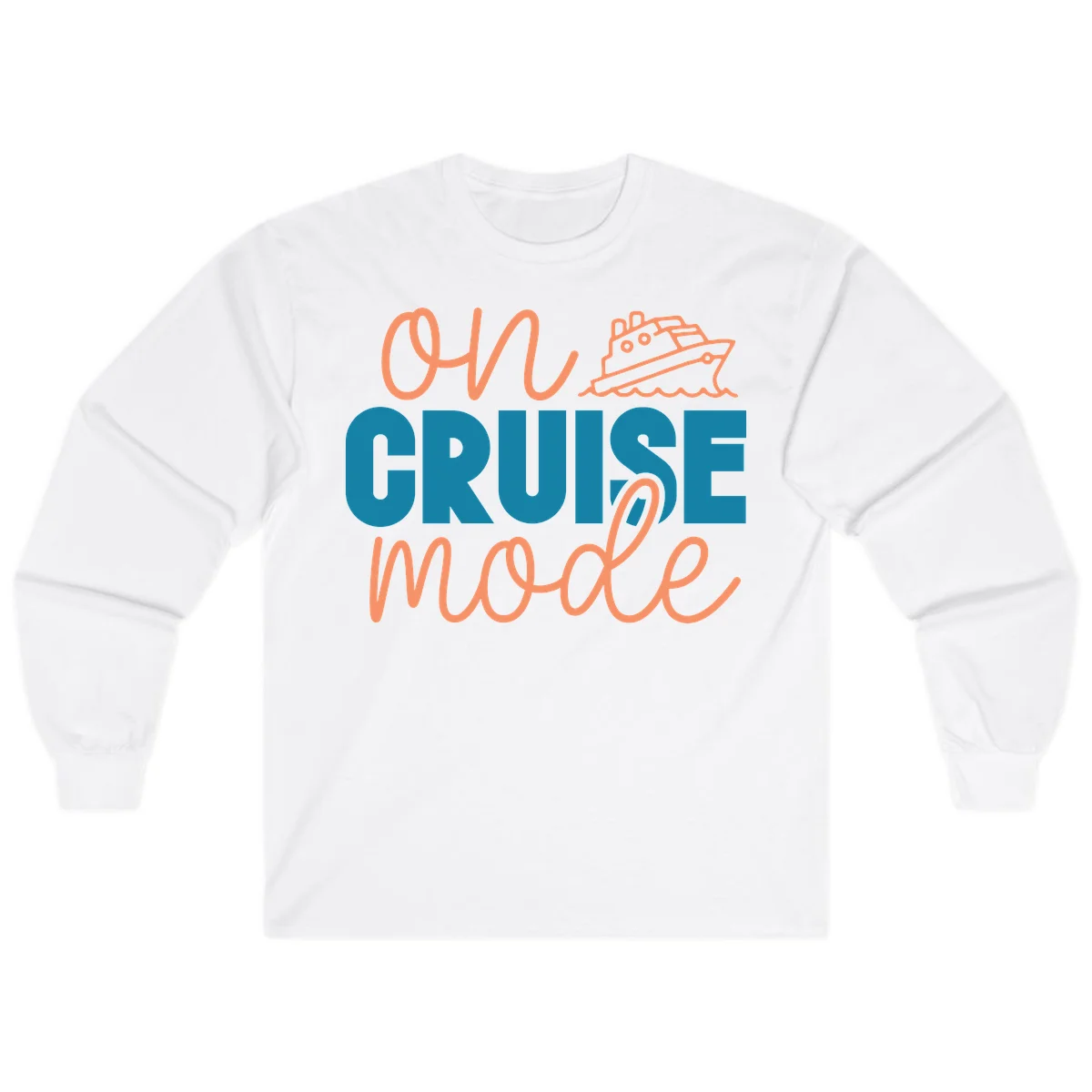 Ahoy Cruise Mode Long Sleeve Tee in White