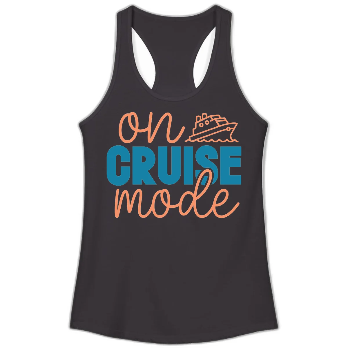 Ahoy Cruise Mode Ladies Tank Top in Black