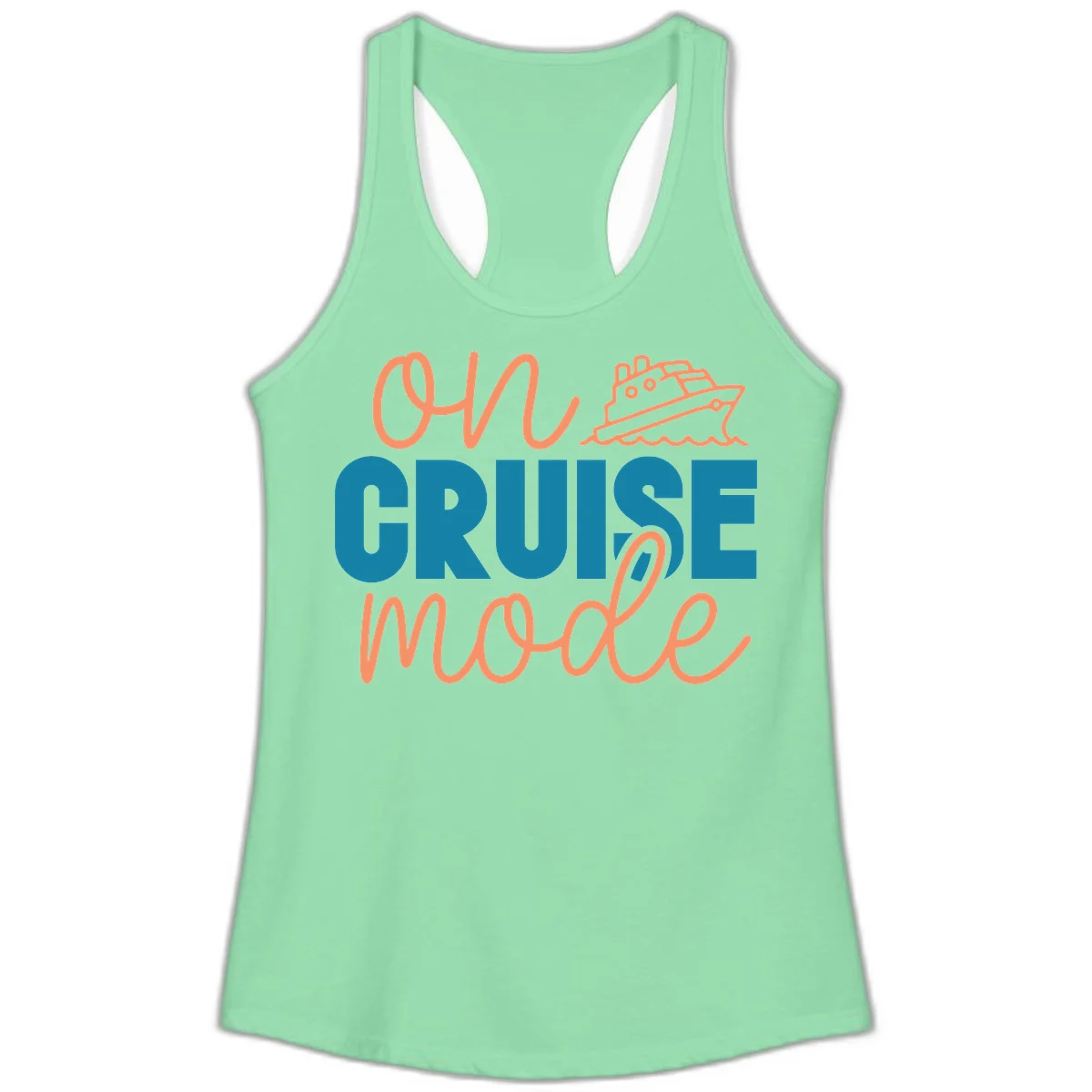 Ahoy Cruise Mode Ladies Tank Top in Solid Mint