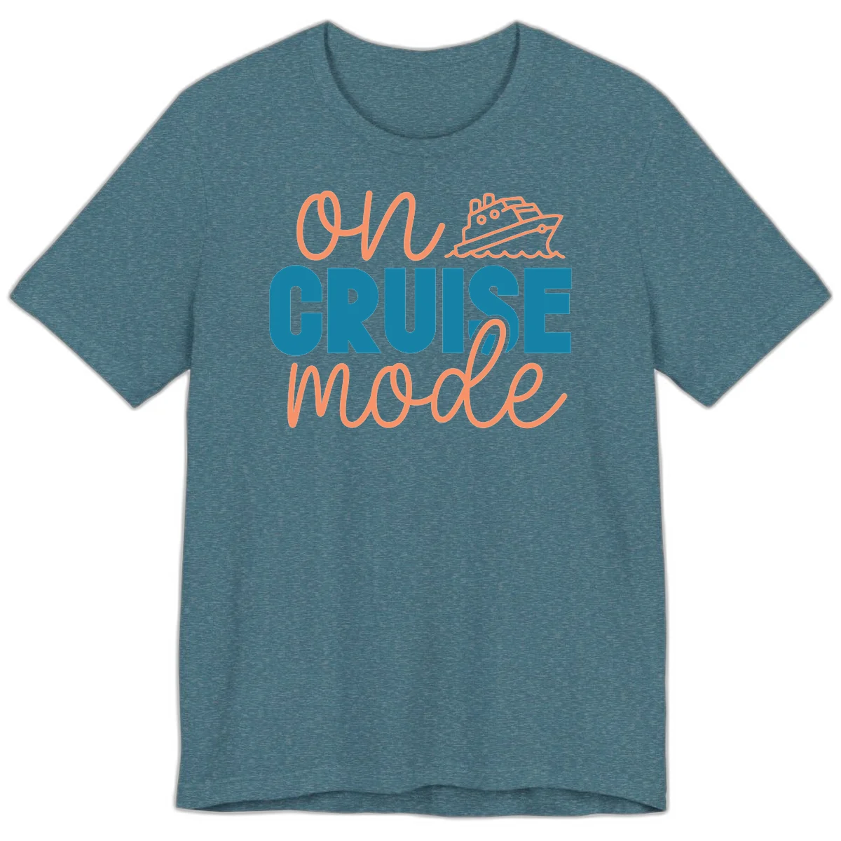 Ahoy Cruise Mode Premium T-Shirt in Heather Deep Teal
