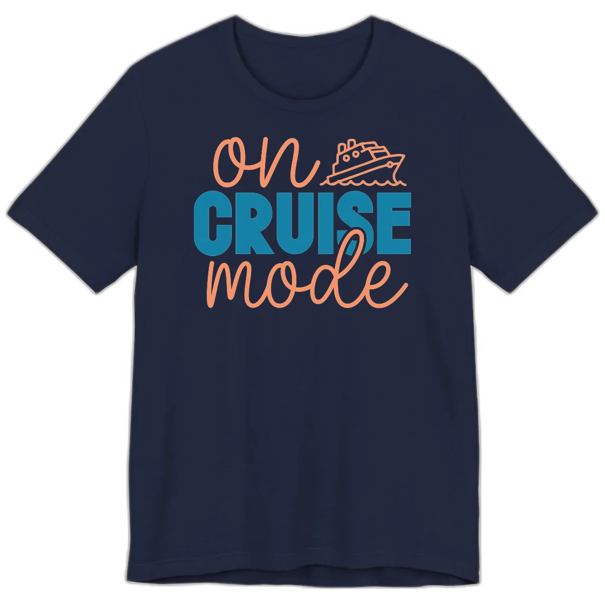 Ahoy Cruise Mode Premium T-Shirt in Navy