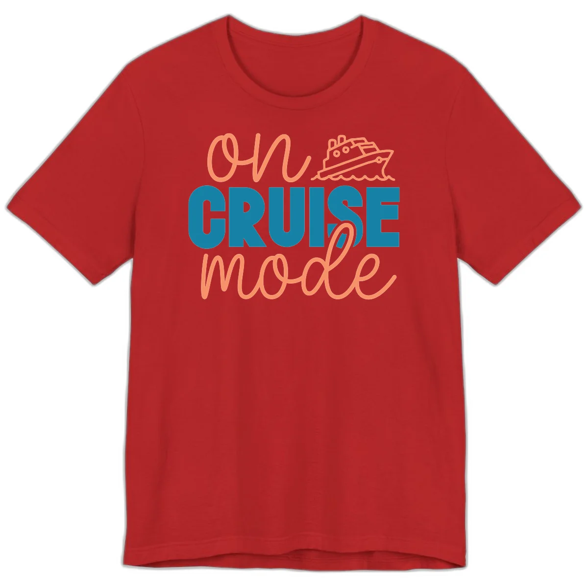 Ahoy Cruise Mode Premium T-Shirt in Red