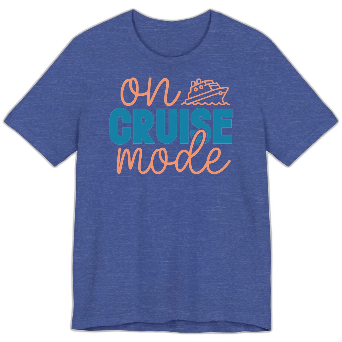 Ahoy Cruise Mode Premium T-Shirt in Heather True Royal