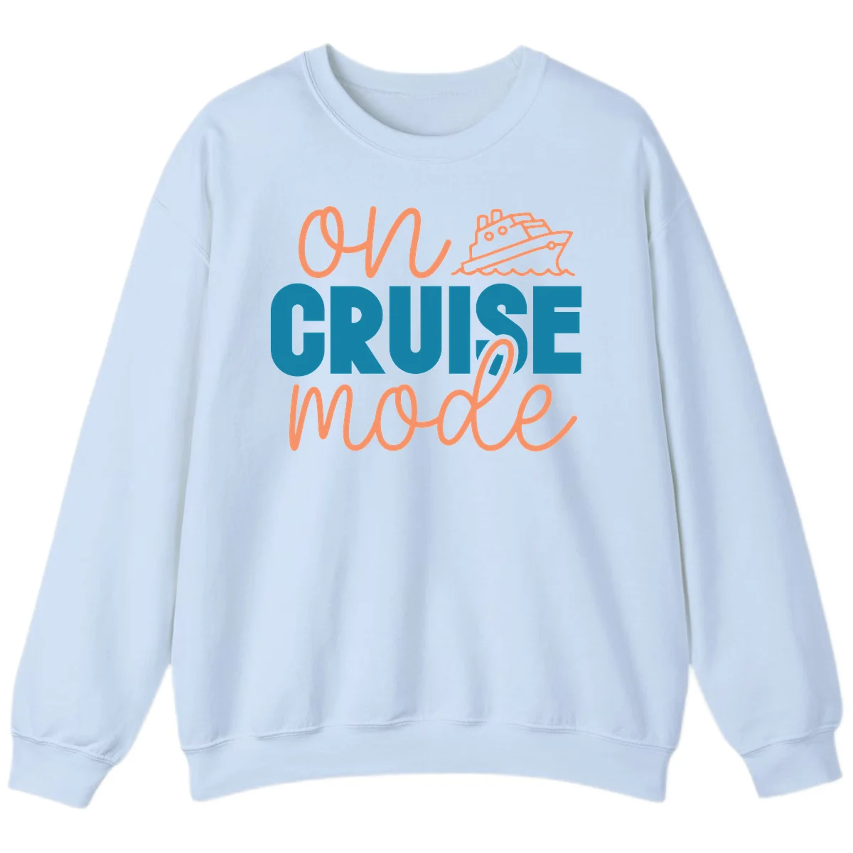 Ahoy Cruise Mode Sweatshirt in Light Blue
