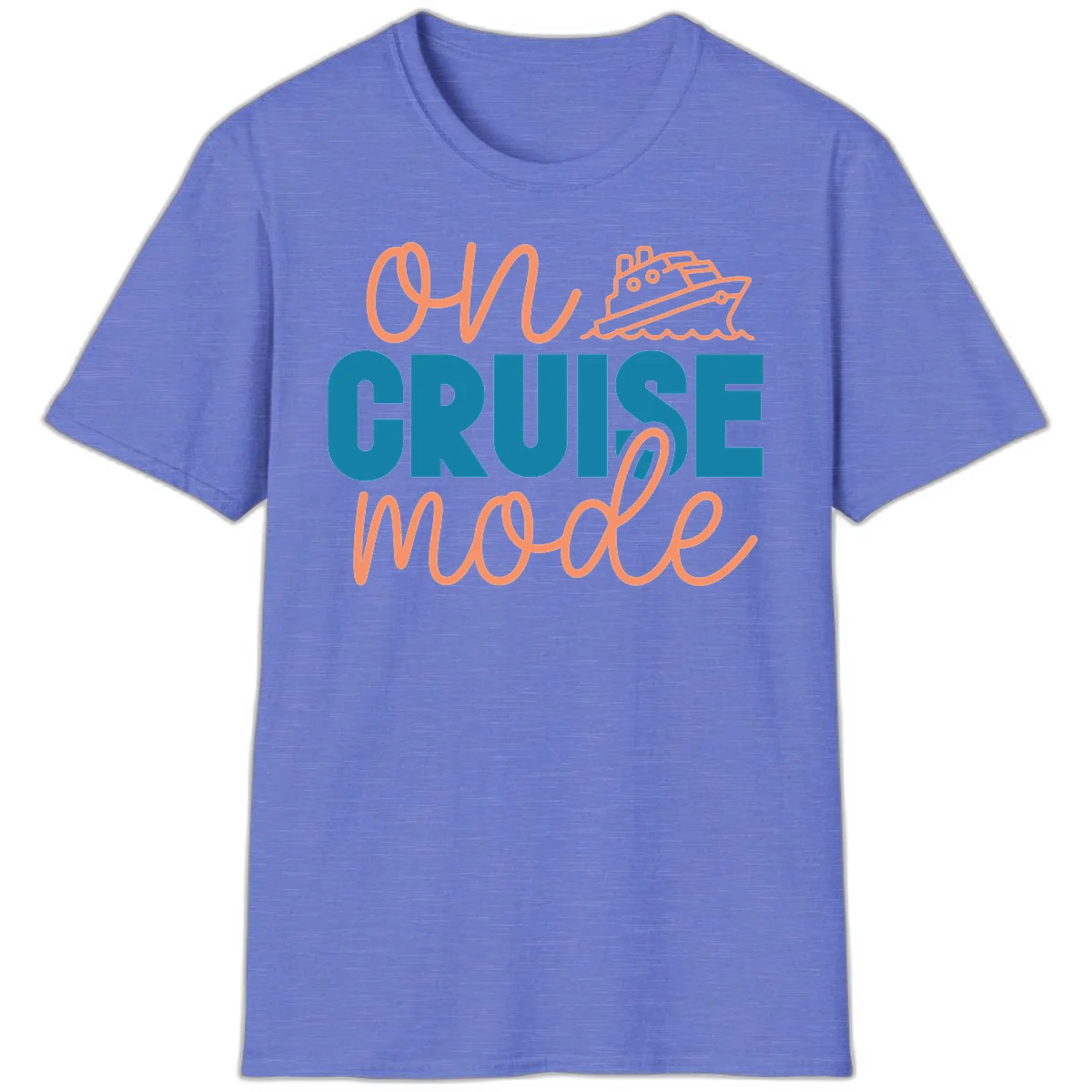 Ahoy Cruise Mode T-Shirt in Heather Royal