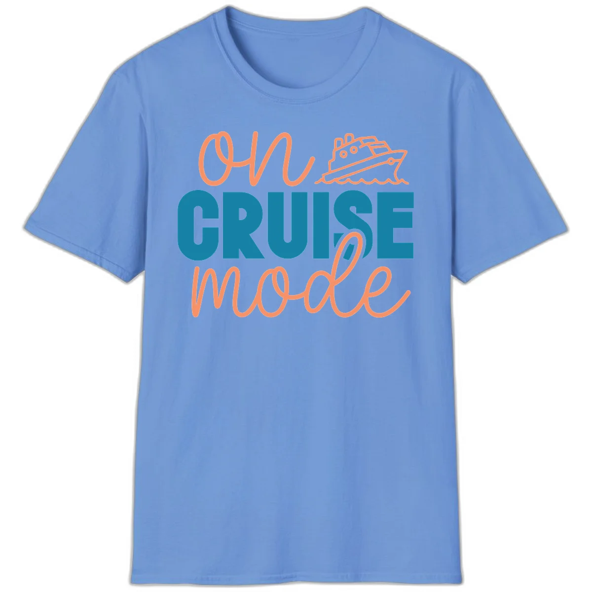 Ahoy Cruise Mode T-Shirt in Carolina Blue