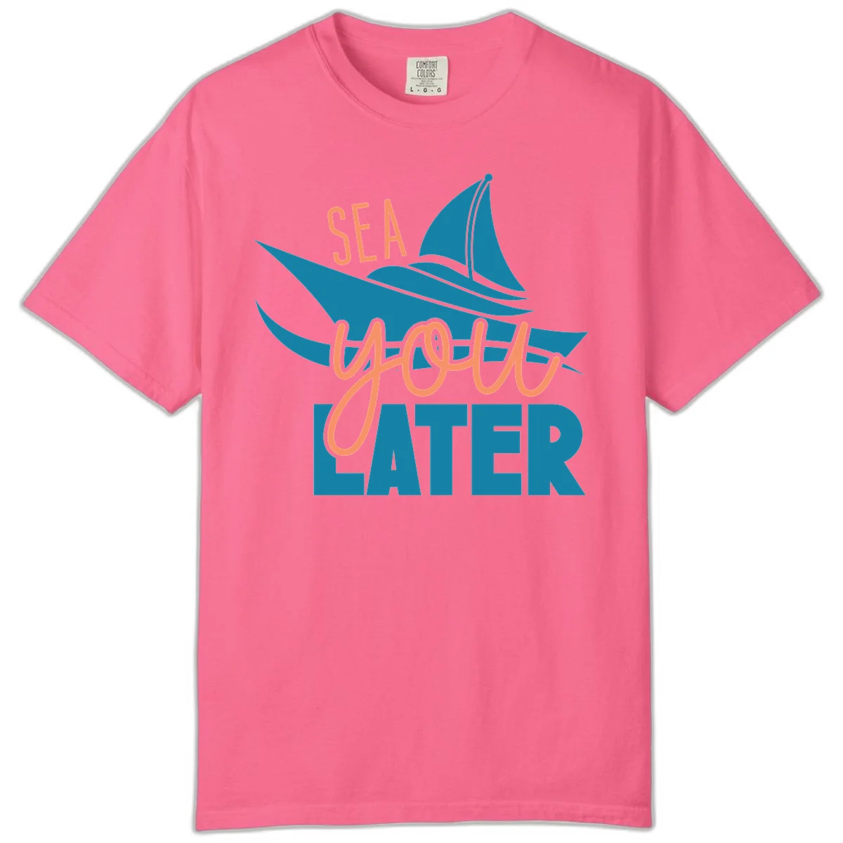 Sea You Later Sailboat Comfort Color Tee in Crunchberry
