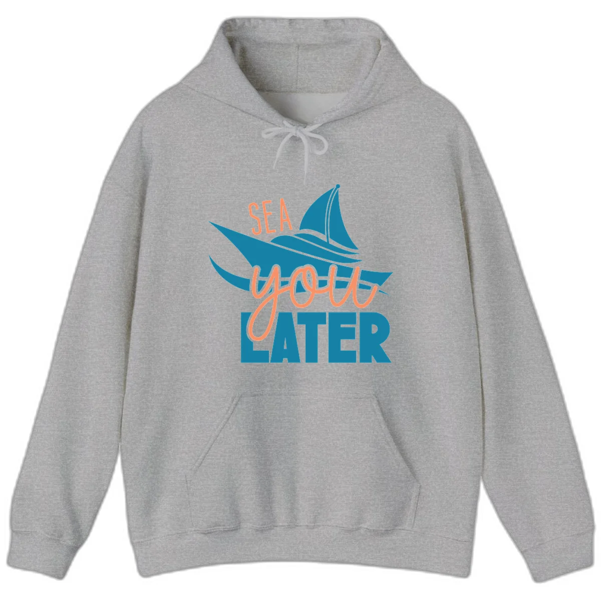 Sea You Later Sailboat Hoodie in Sport Grey