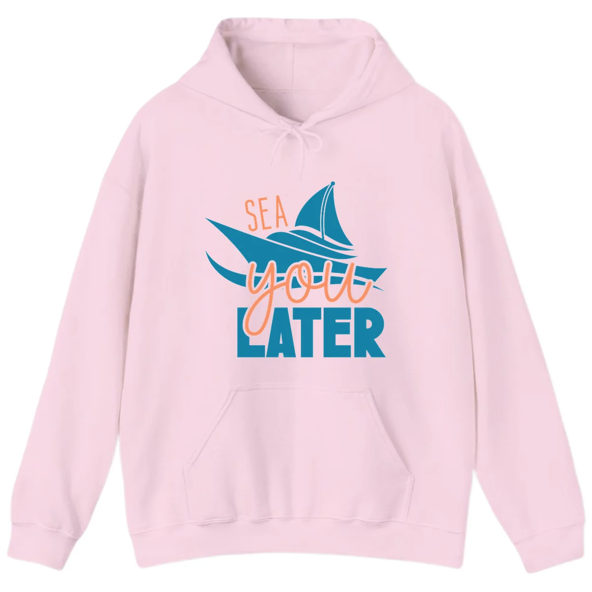 Sea You Later Sailboat Hoodie in Light Pink