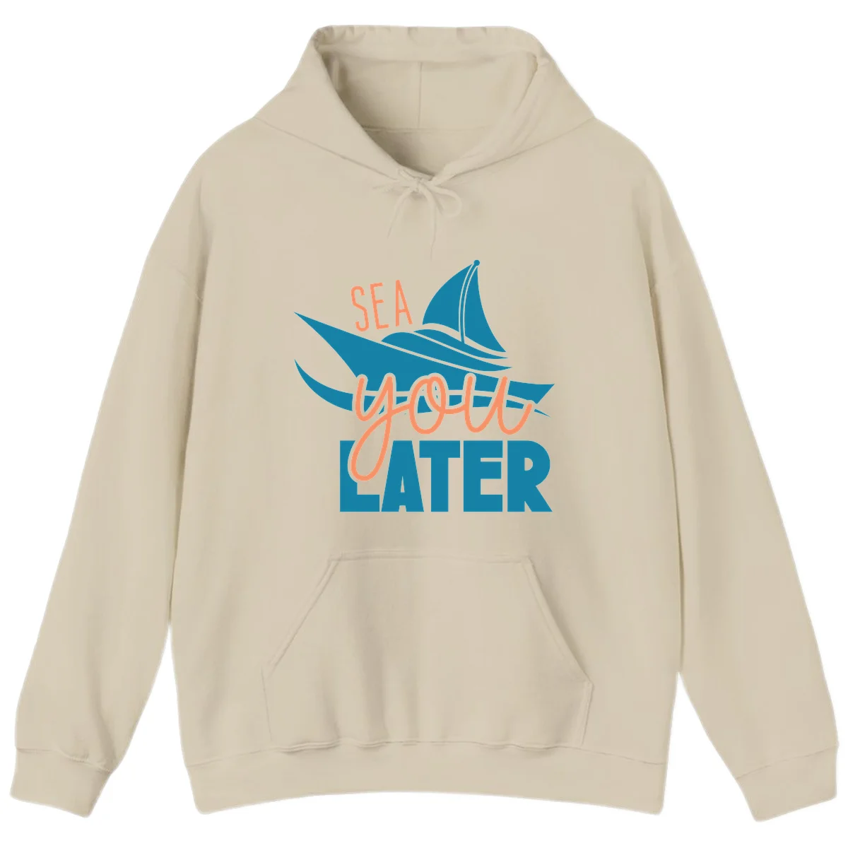 Sea You Later Sailboat Hoodie in Sand