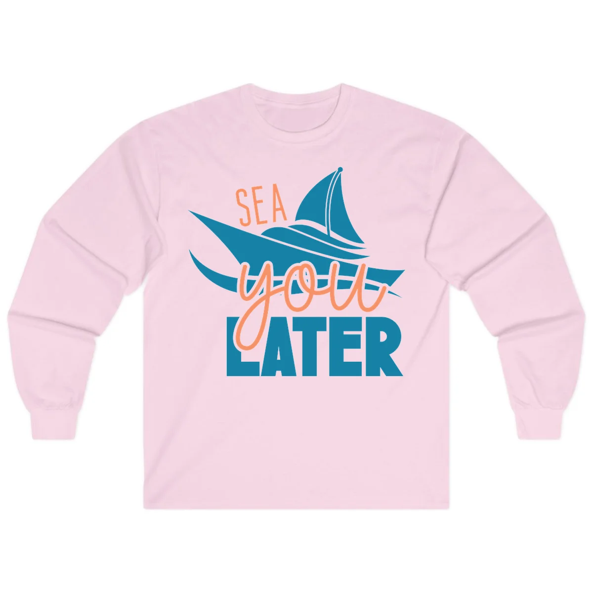 Sea You Later Sailboat Long Sleeve in Light Pink