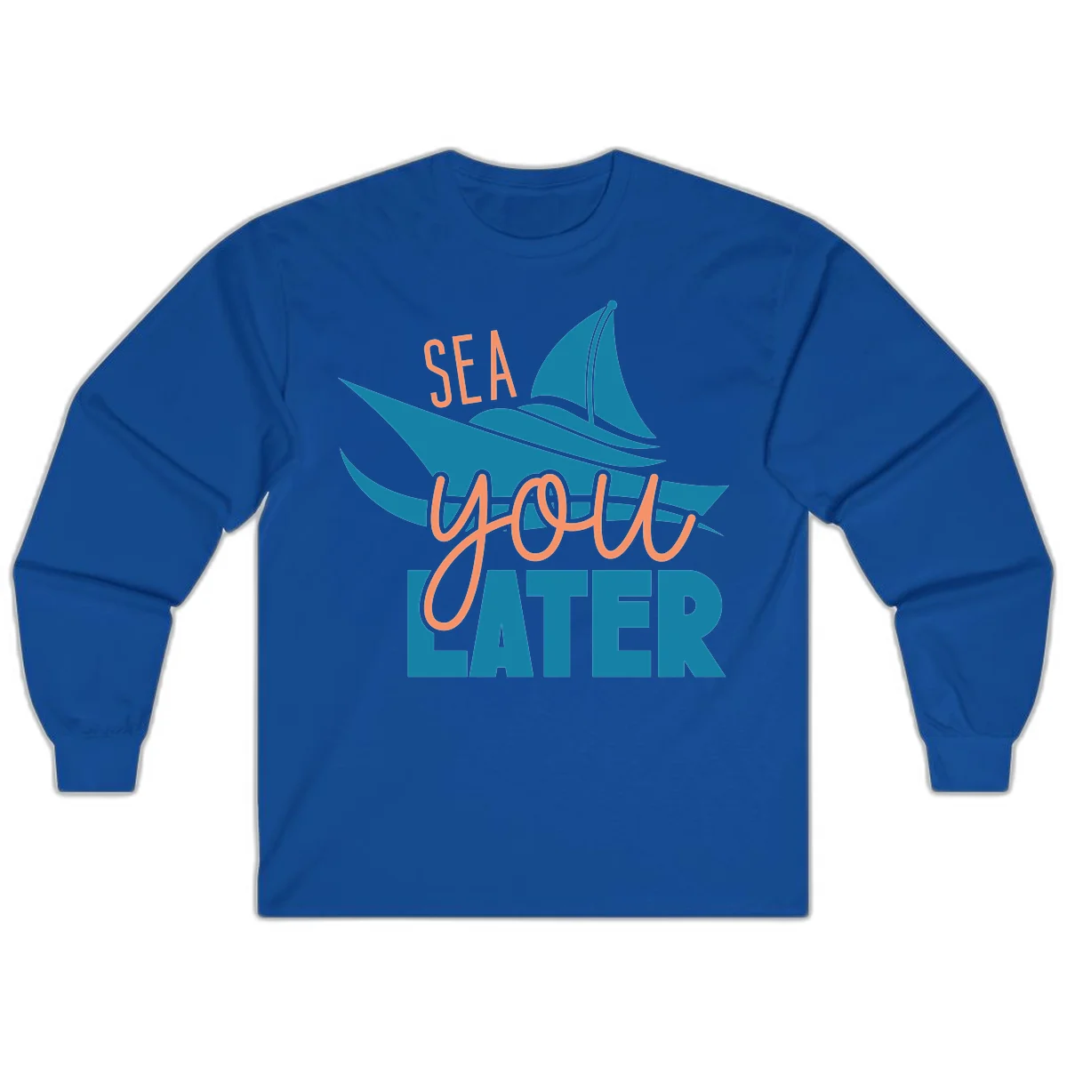 Sea You Later Sailboat Long Sleeve in Royal