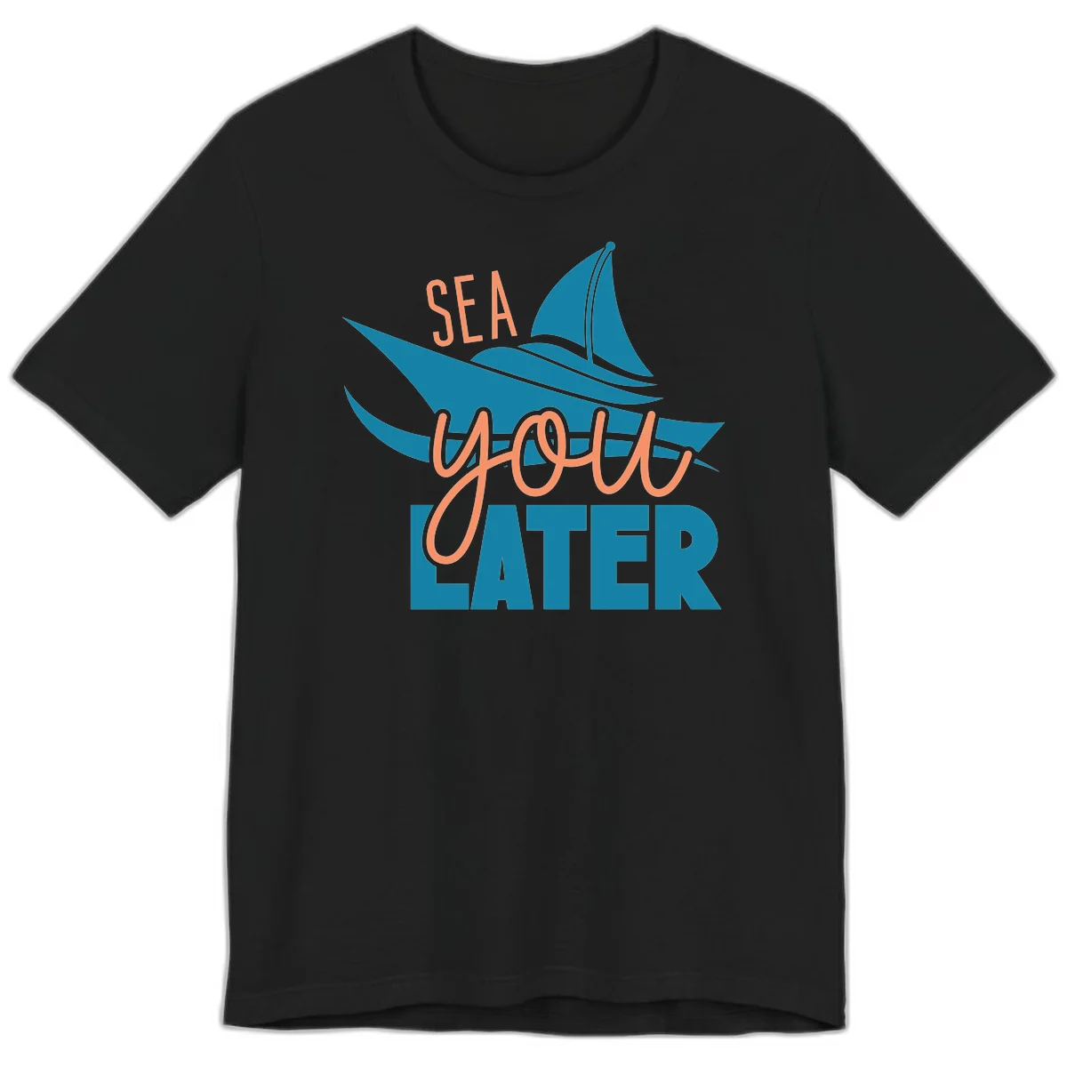 Sea You Later Sailboat Premium T-Shirt in Black