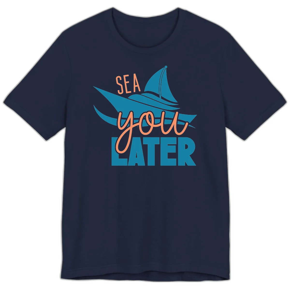 Sea You Later Sailboat Premium T-Shirt in Navy