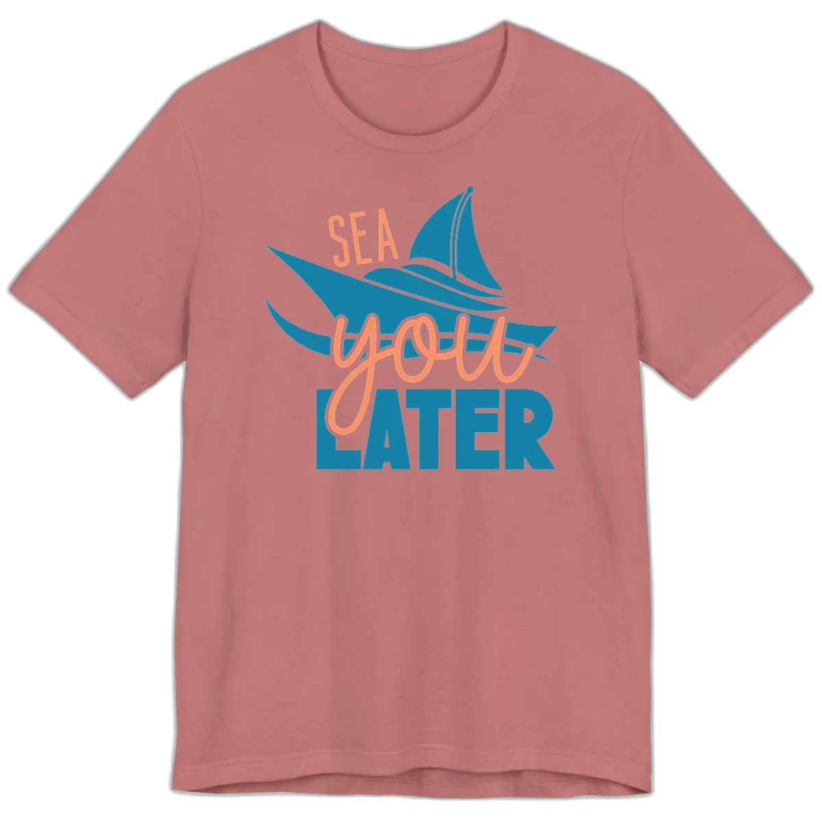 Sea You Later Sailboat Premium T-Shirt in Mauve