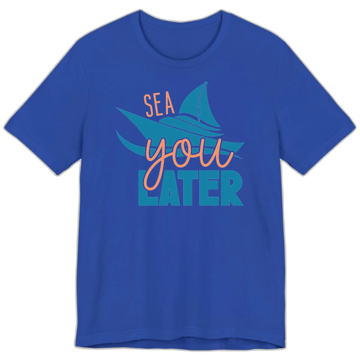 Sea You Later Sailboat Premium T-Shirt in True Royal
