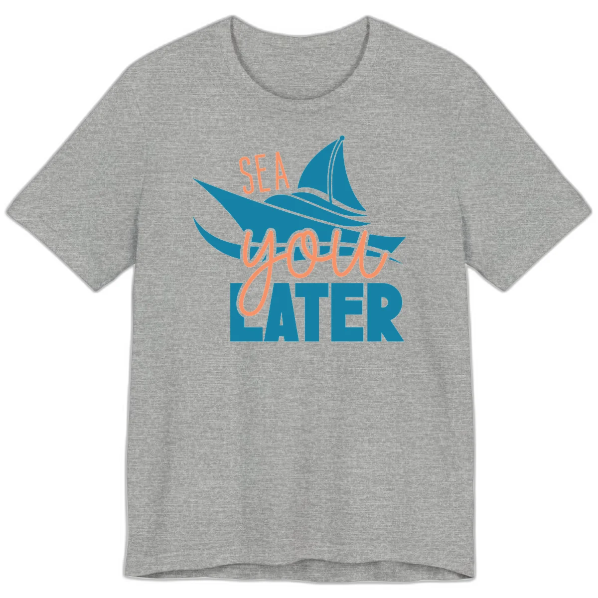 Sea You Later Sailboat Premium T-Shirt in Athletic Heather