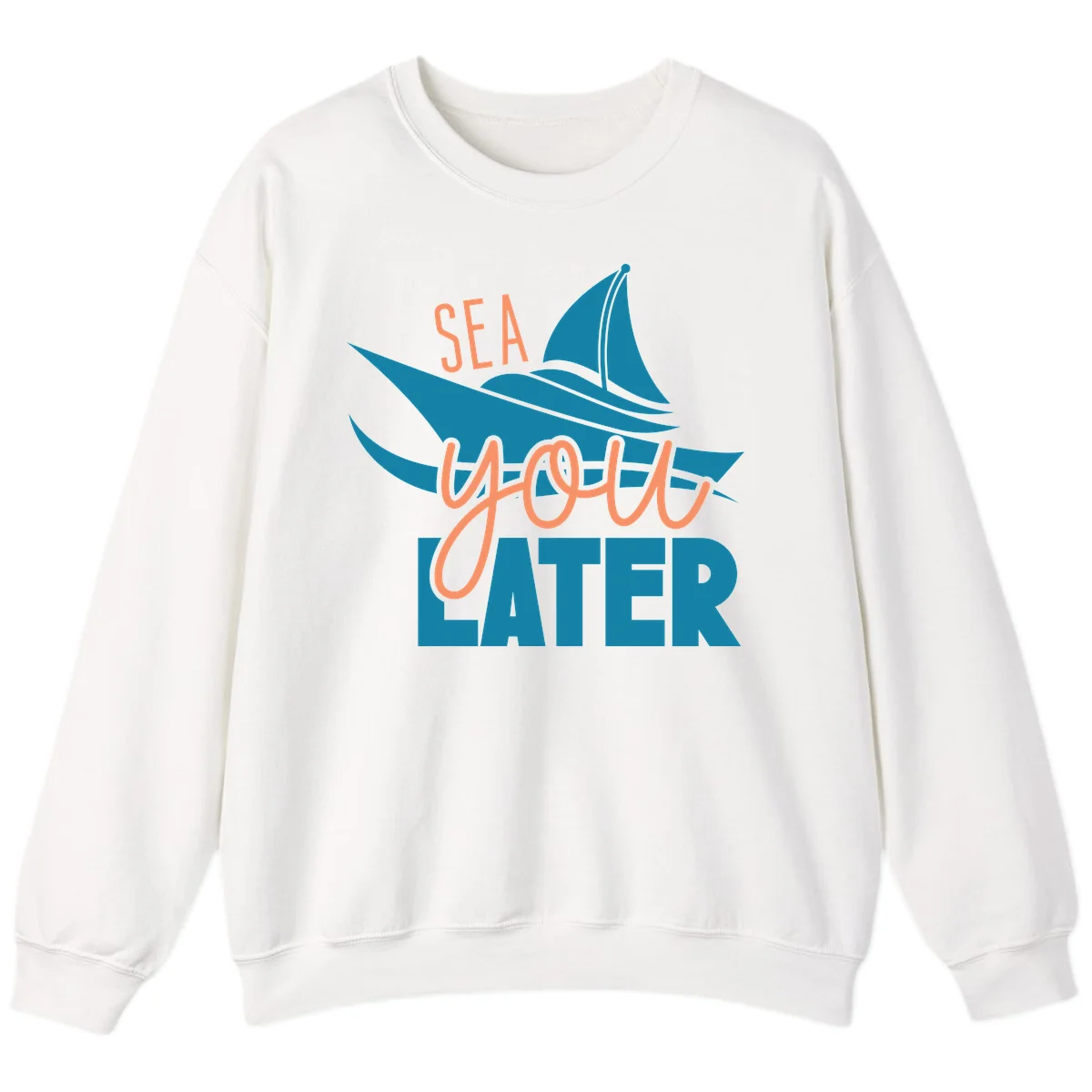 Sea You Later Sailboat Sweatshirt in White