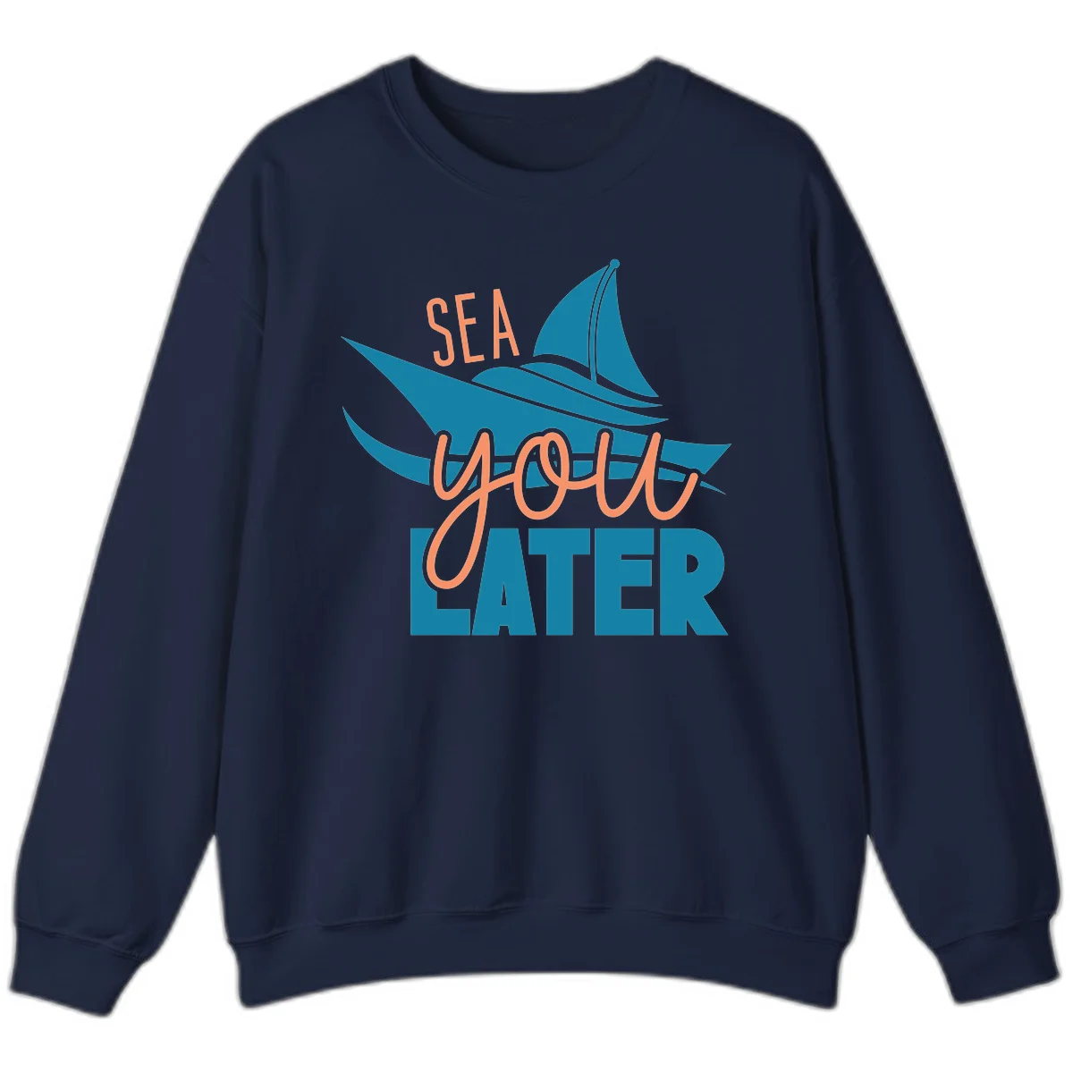 Sea You Later Sailboat Sweatshirt in Navy
