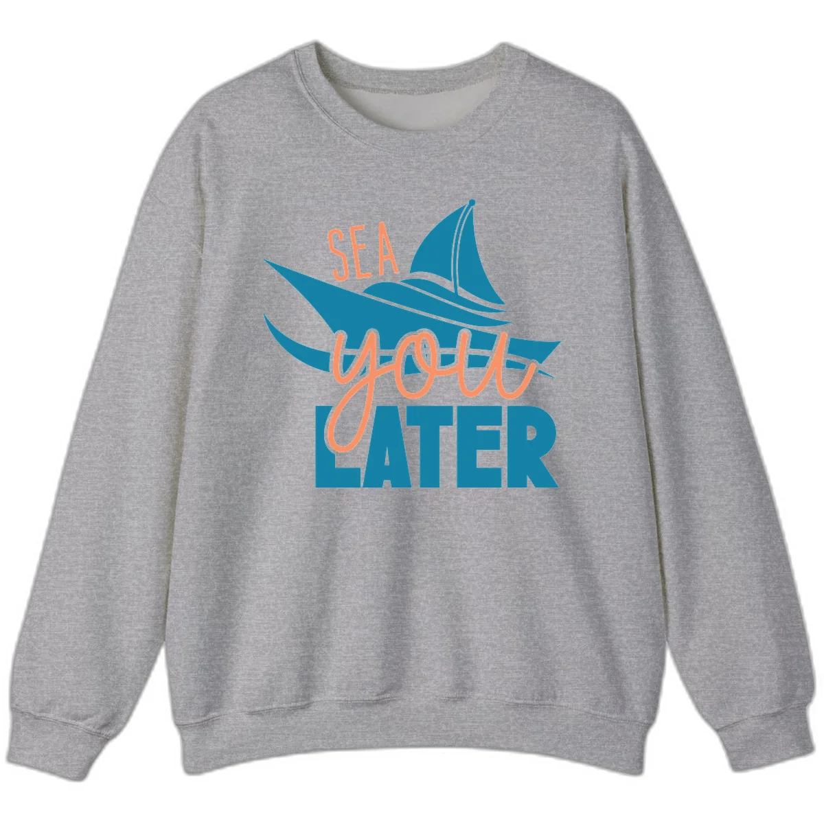 Sea You Later Sailboat Sweatshirt in Sport Grey