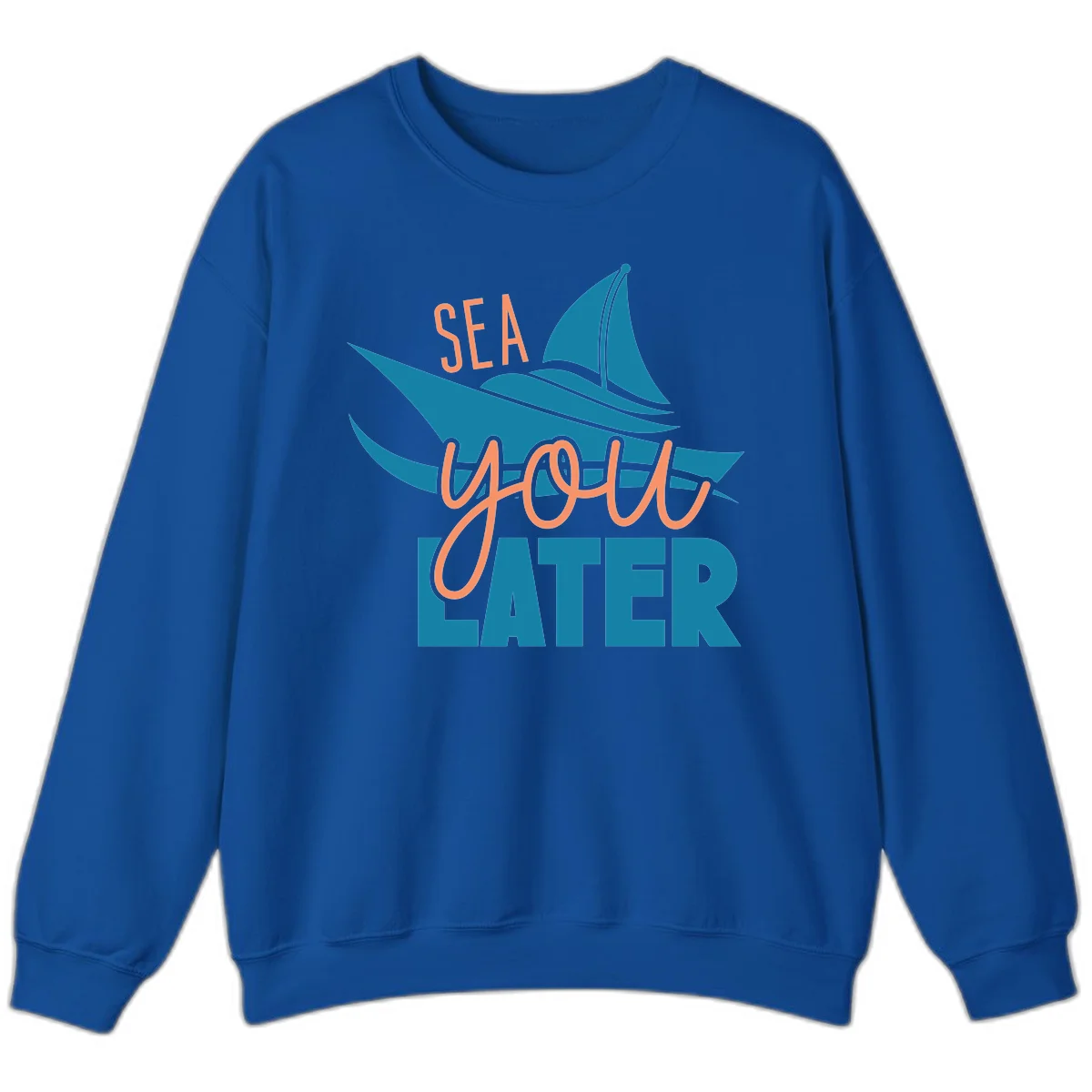 Sea You Later Sailboat Sweatshirt in Royal