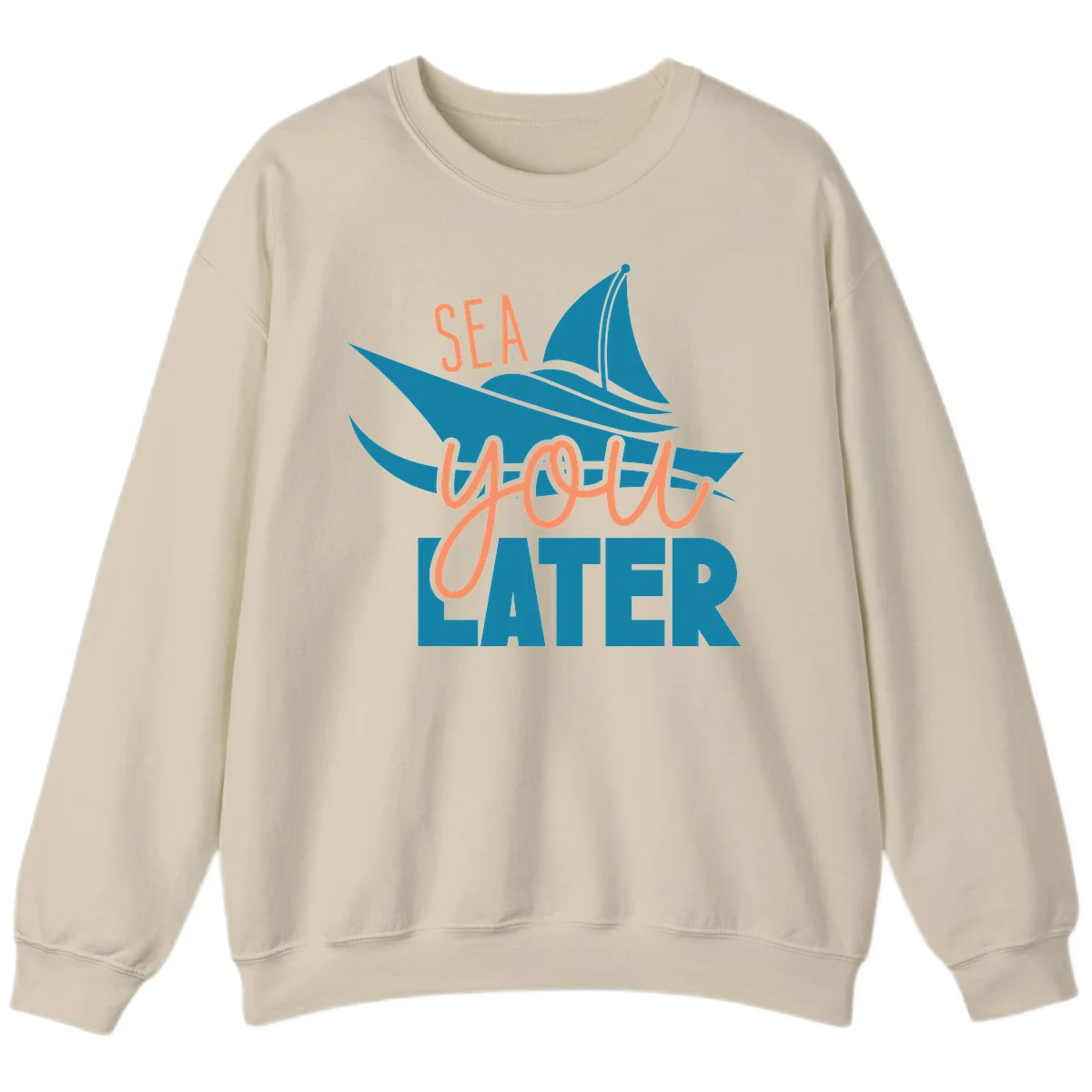 Sea You Later Sailboat Sweatshirt in Sand
