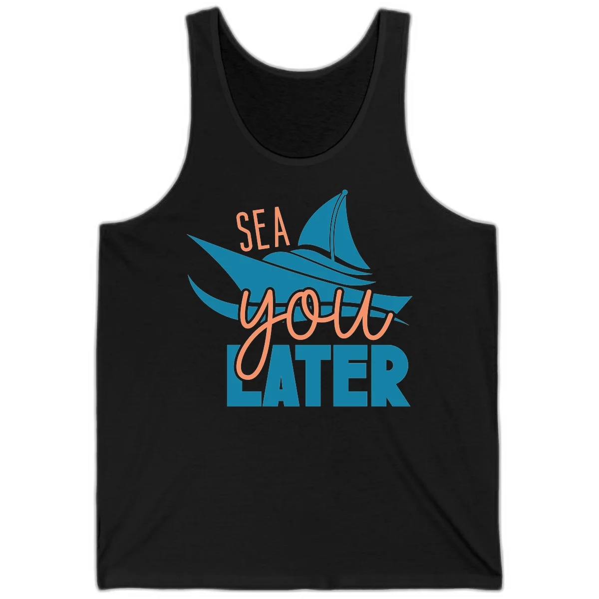Sea You Later Sailboat Tank in Black