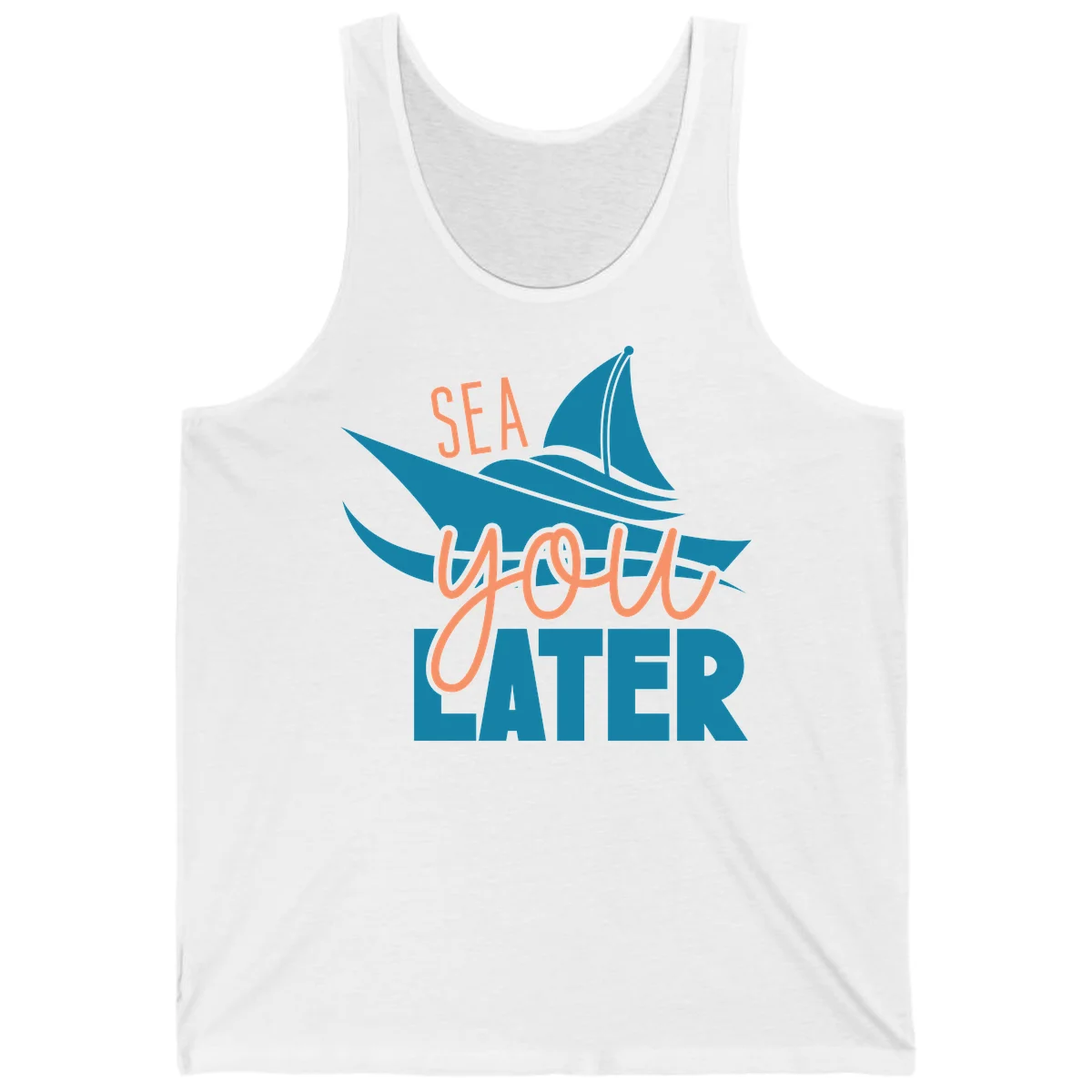 Sea You Later Sailboat Tank in White