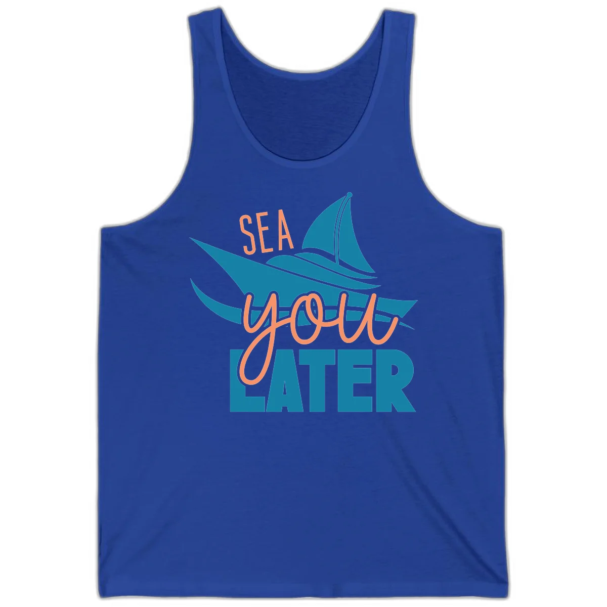 Sea You Later Sailboat Tank in True Royal