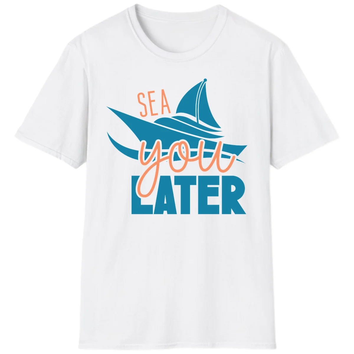 Sea You Later Sailboat T-Shirt in White