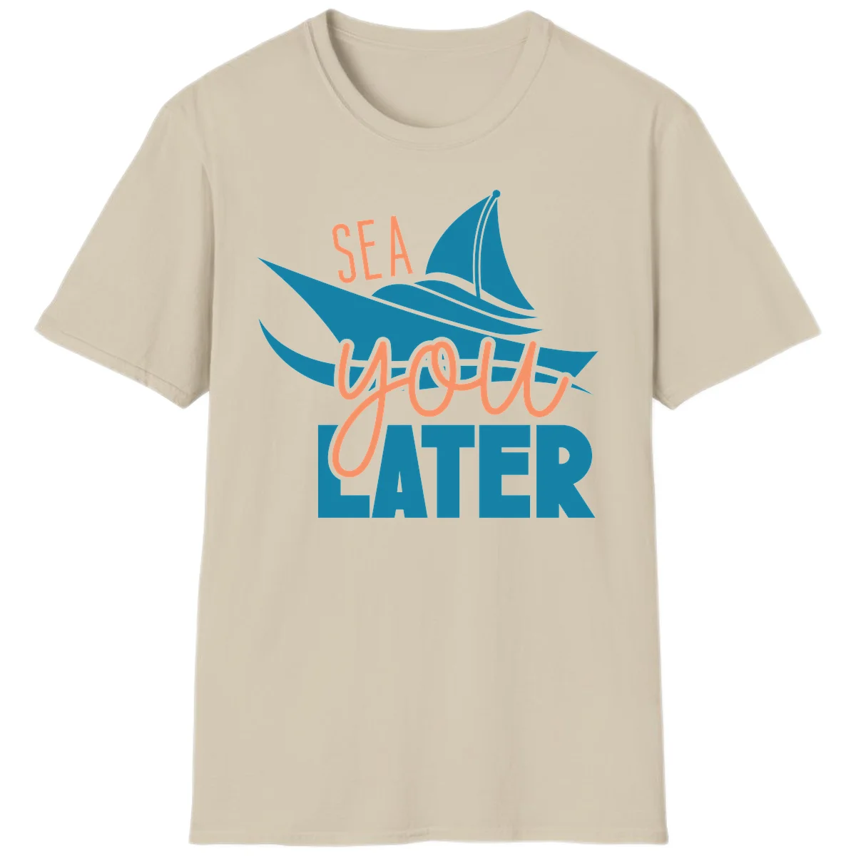 Sea You Later Sailboat T-Shirt in Sand