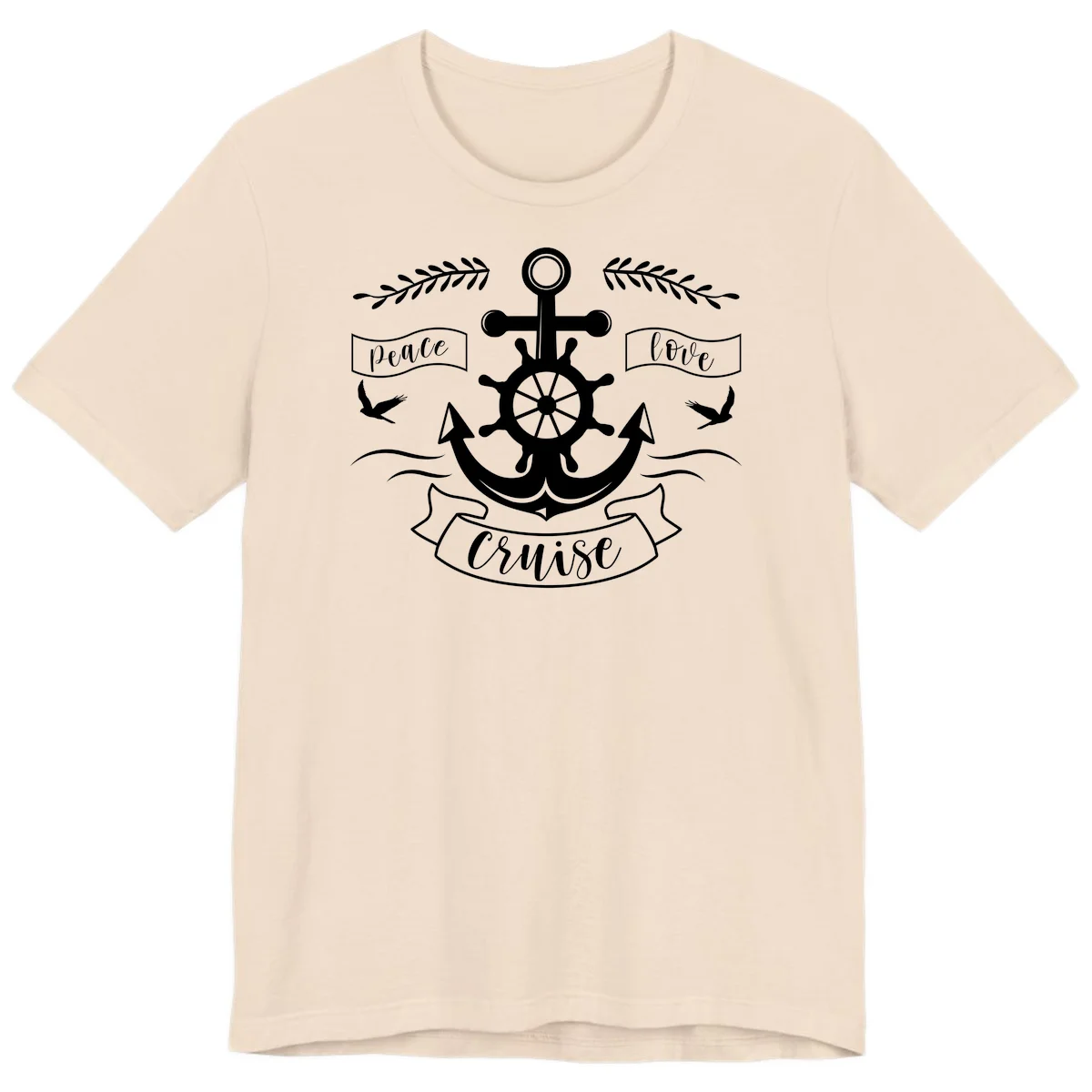 Peace Love Cruise Anchor Premium T-Shirt in Soft Cream