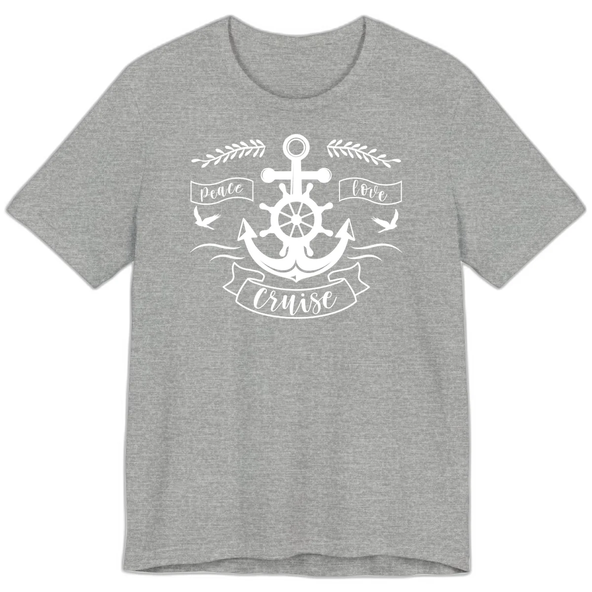 Peace Love Cruise Anchor Premium T-Shirt in Athletic Heather