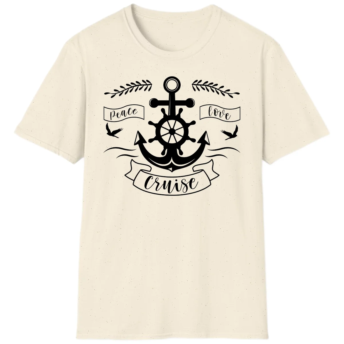 Peace Love Cruise Anchor T-Shirt in Natural