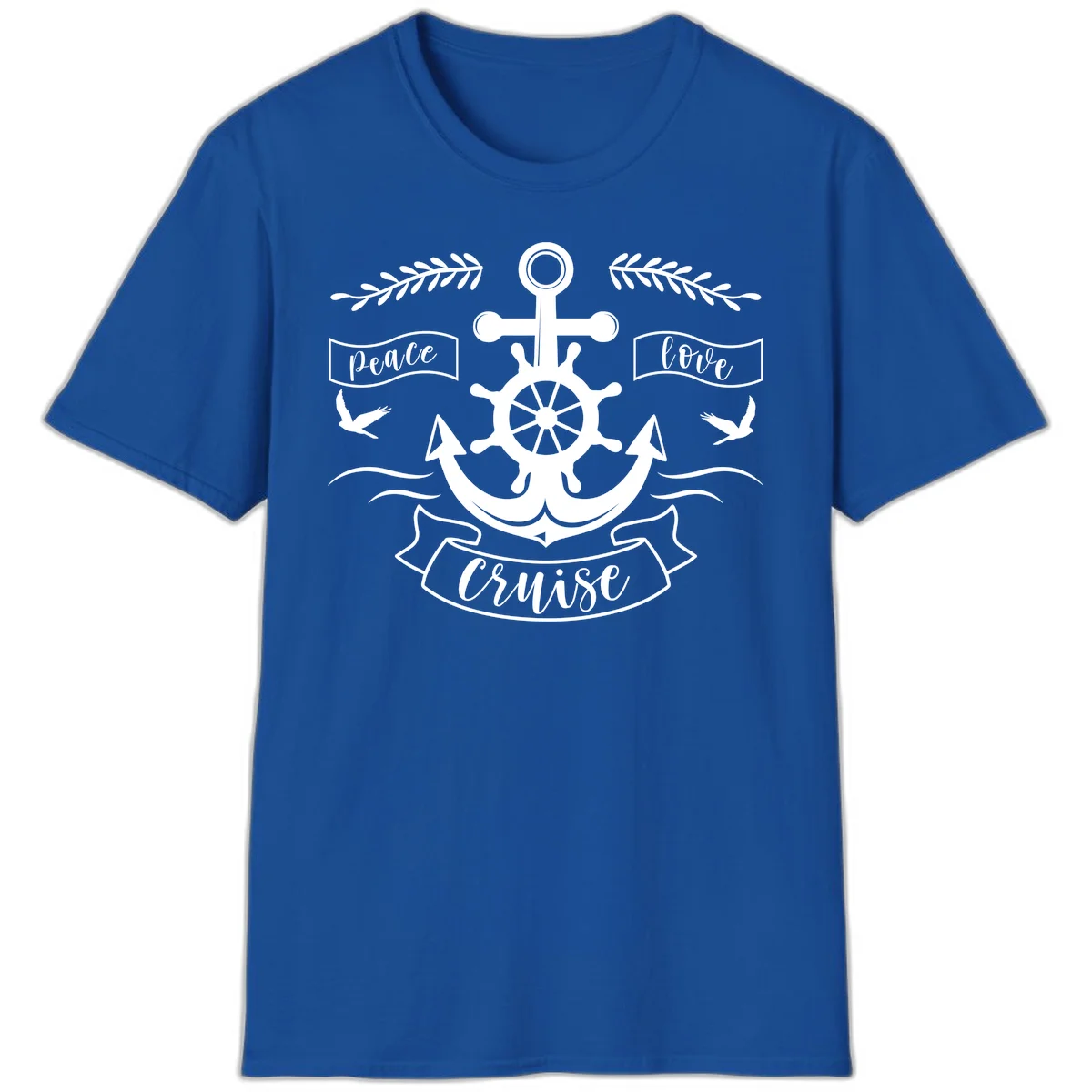Peace Love Cruise Anchor T-Shirt in Royal