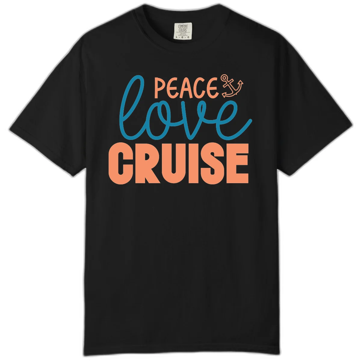 Peace Love Cruise Comfort Colors T-Shirt in Black