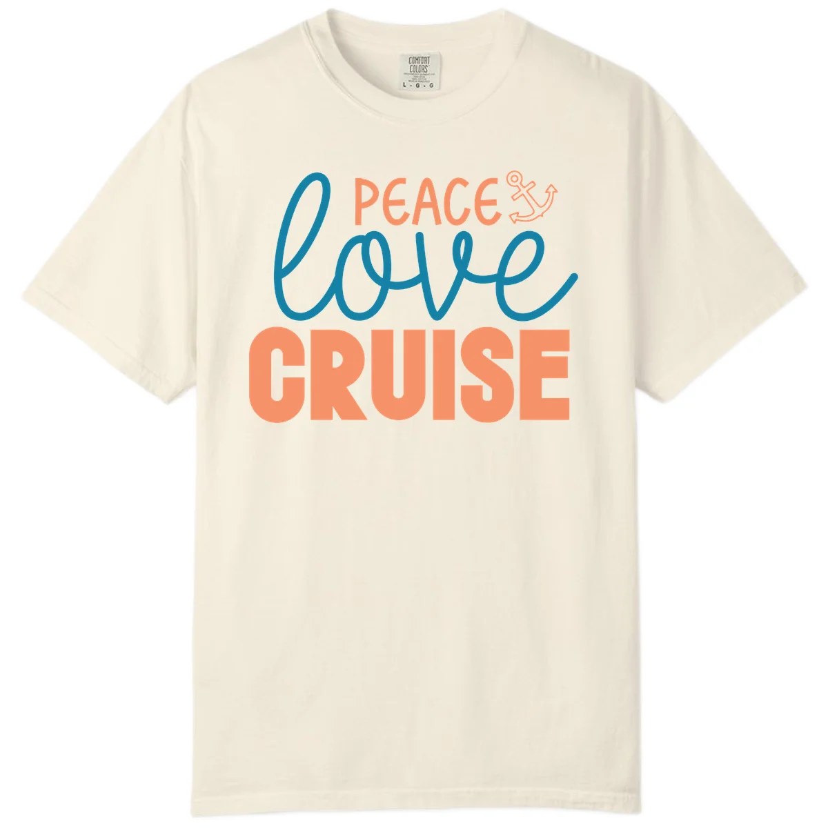 Peace Love Cruise Comfort Colors T-Shirt in Ivory